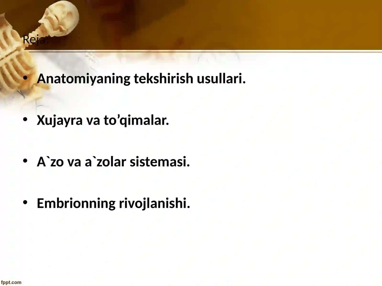 Tayanch-harakat tizimi va uning yoshga bog’liq xususiyatlari.MuskultizimivauningyoshgabogliqxususiyatlariOvqat hazm qilish sistemasining yosh xususiyatlari va gigienasi 4