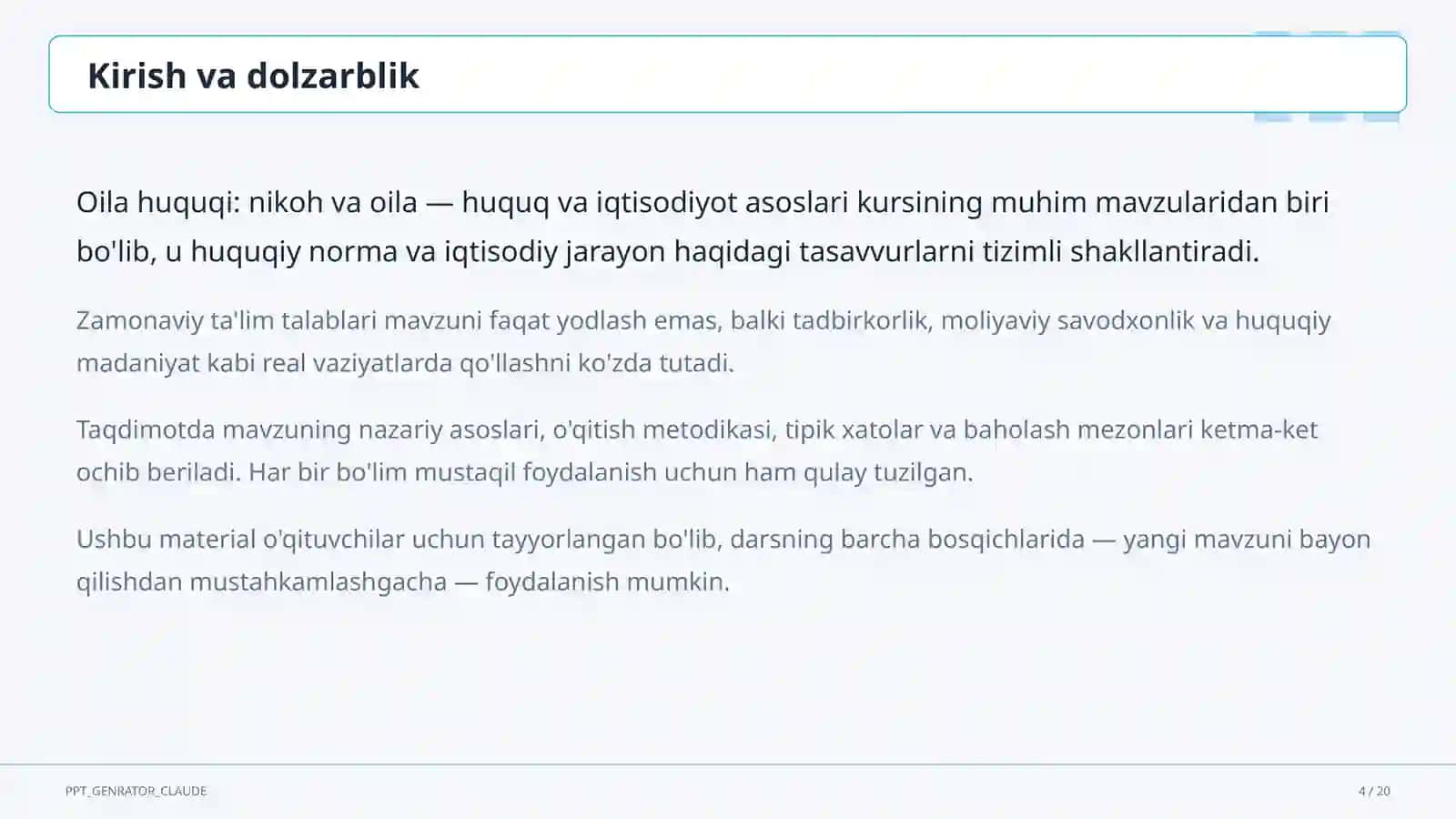 Oilaxuquqi: nikoh va oila 4