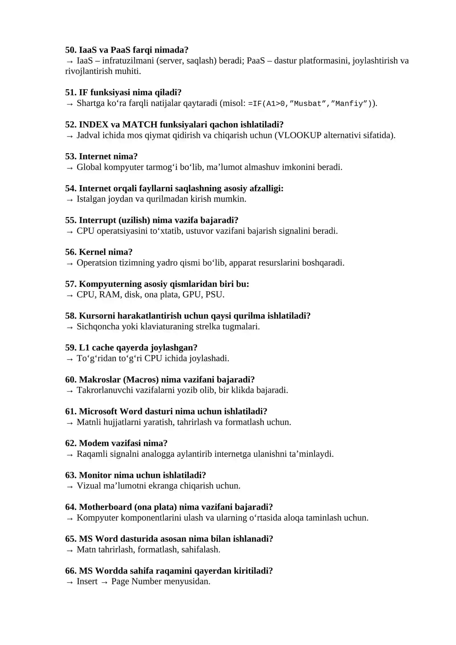 AKT MUTAXASSISLIGI BOʻYICHA SHAKLLANTIRILGAN TEST SAVOLLARI VA ULARNING JAVOBLARI ARGOS 4