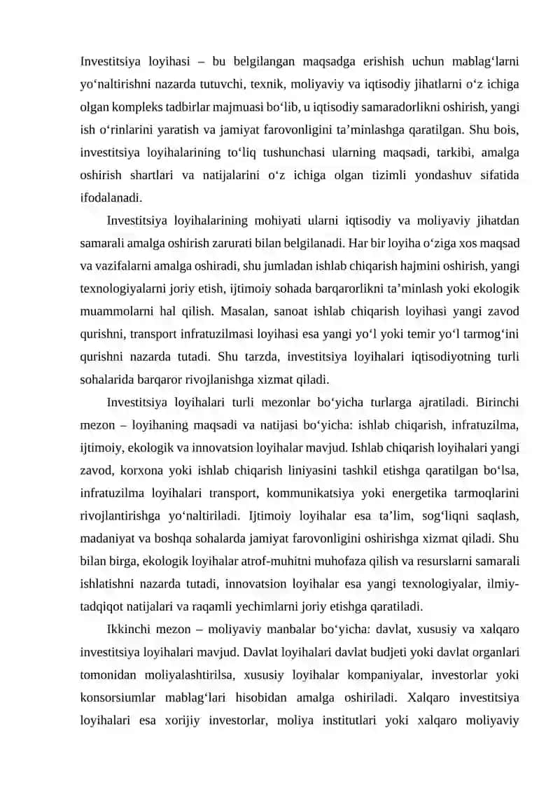 Investitsiya loyihalari va investitsiya dasturlari 4
