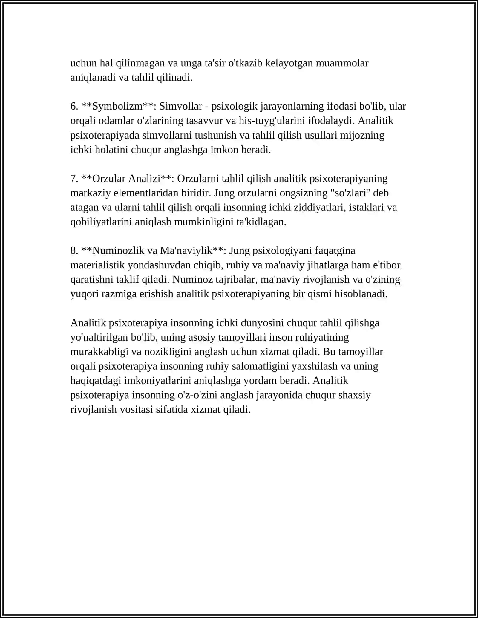 ANALITIK PSIXOTERAPIYA.GESHTALD PSIXOLOGIYA 4