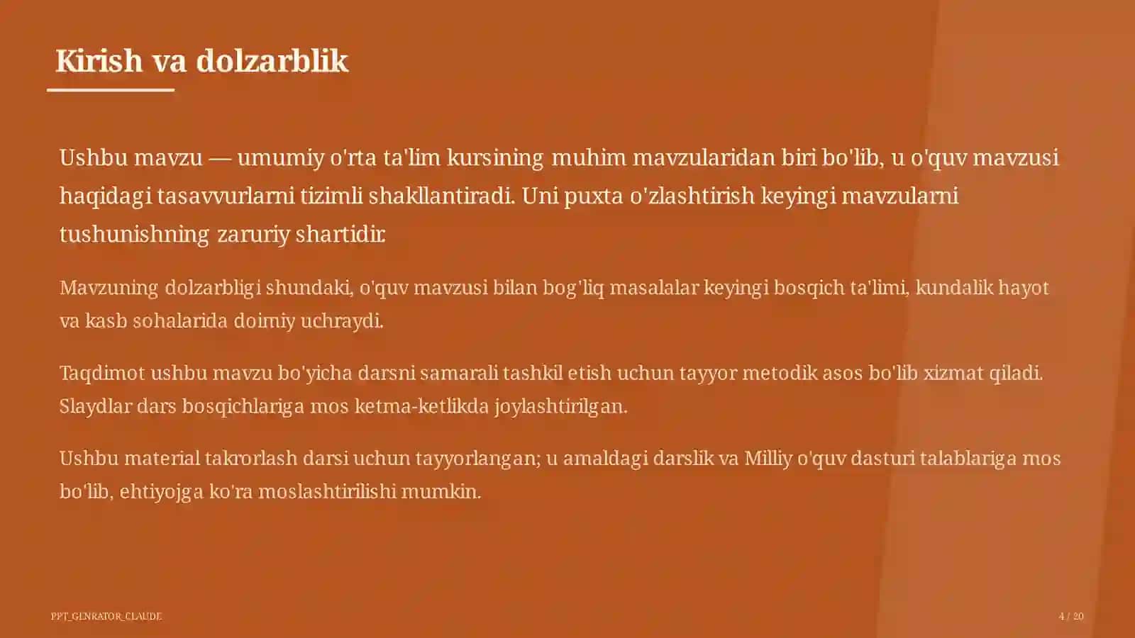Dolzarb mavzular — maktab va o'qituvchilar 4