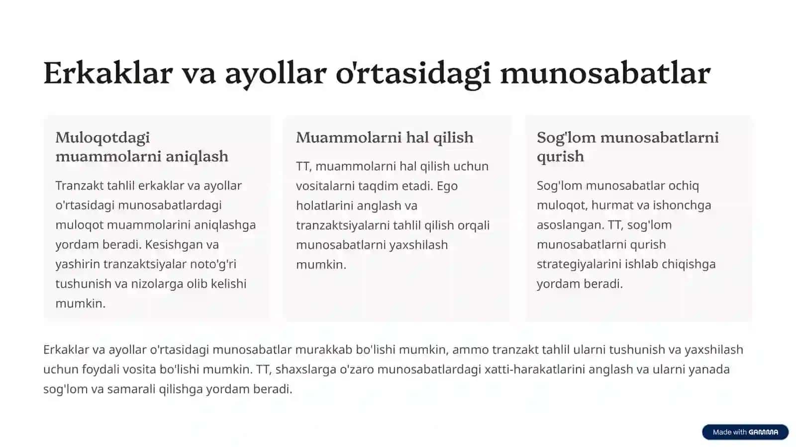 Tranzakt tahlilga kirish 4