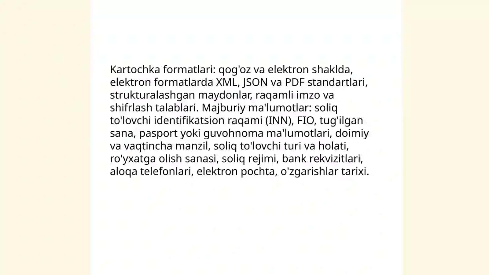 Davlat soliq xizmati organlarida soliq tolovchilarning shaxsiy kartochkalarini yuritish tartibi 4