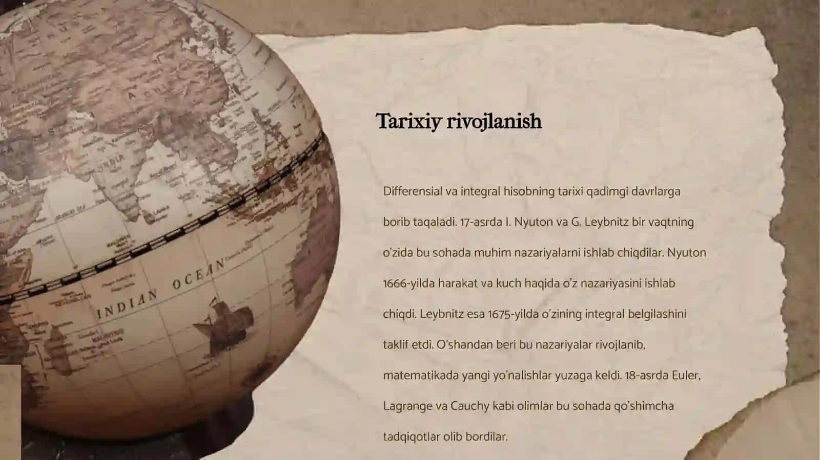 DIFFERENSIAL VA INTEGRAL HISOB TARIXI 4