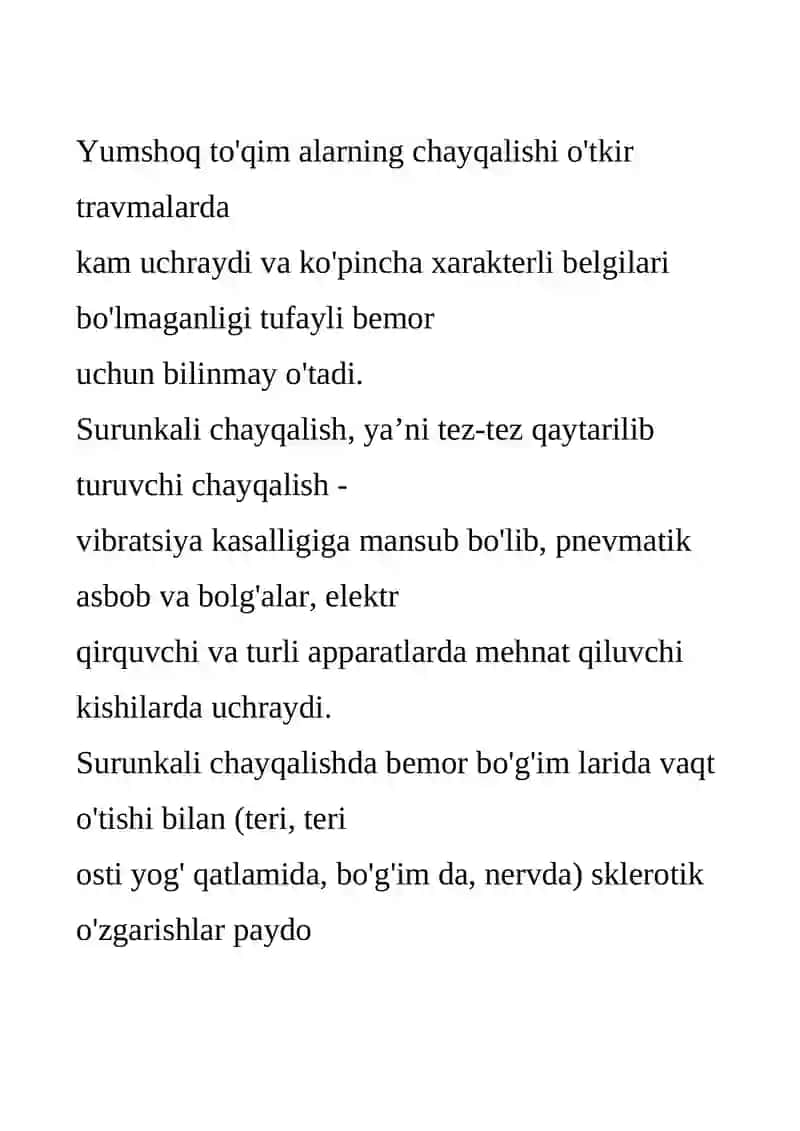 Yumshoq to'qimalarni yopish shikasti chayqalish lat yeyish yirtilish va uzilish ezilish 4
