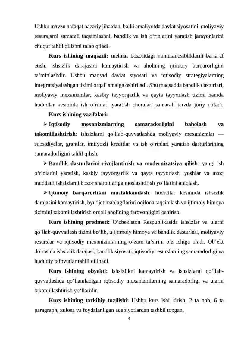Oʻzbekistonda ishsizlarni ijtimoiy himoya qilishning iqtisodiy mexanizmini takomillashtirish 4