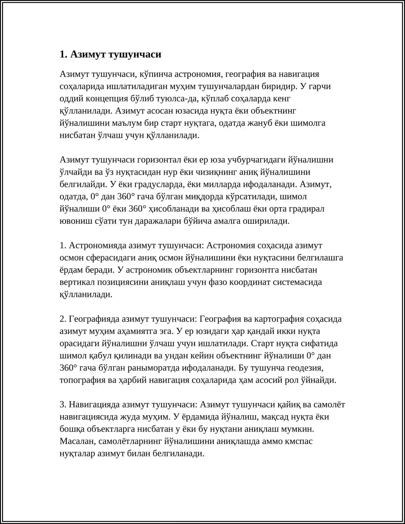 АЗИМУТЛАР. ДИРЕКЦИОН БУРЧАК. МЕРИДИАНЛАР ҚИНЛАШИШИ. СТРЕЛКАСИНИНГ ОҒИШИ. РУМБЛАР 4