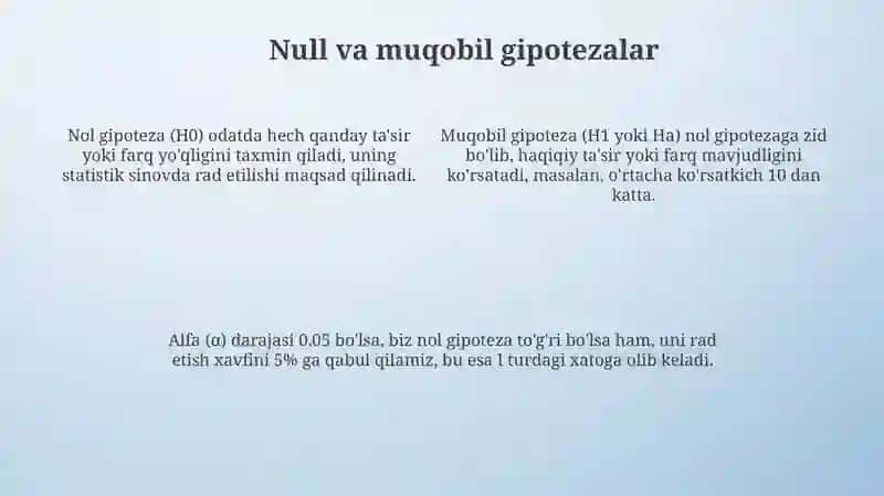 Statistikada gipoteza testlari 4