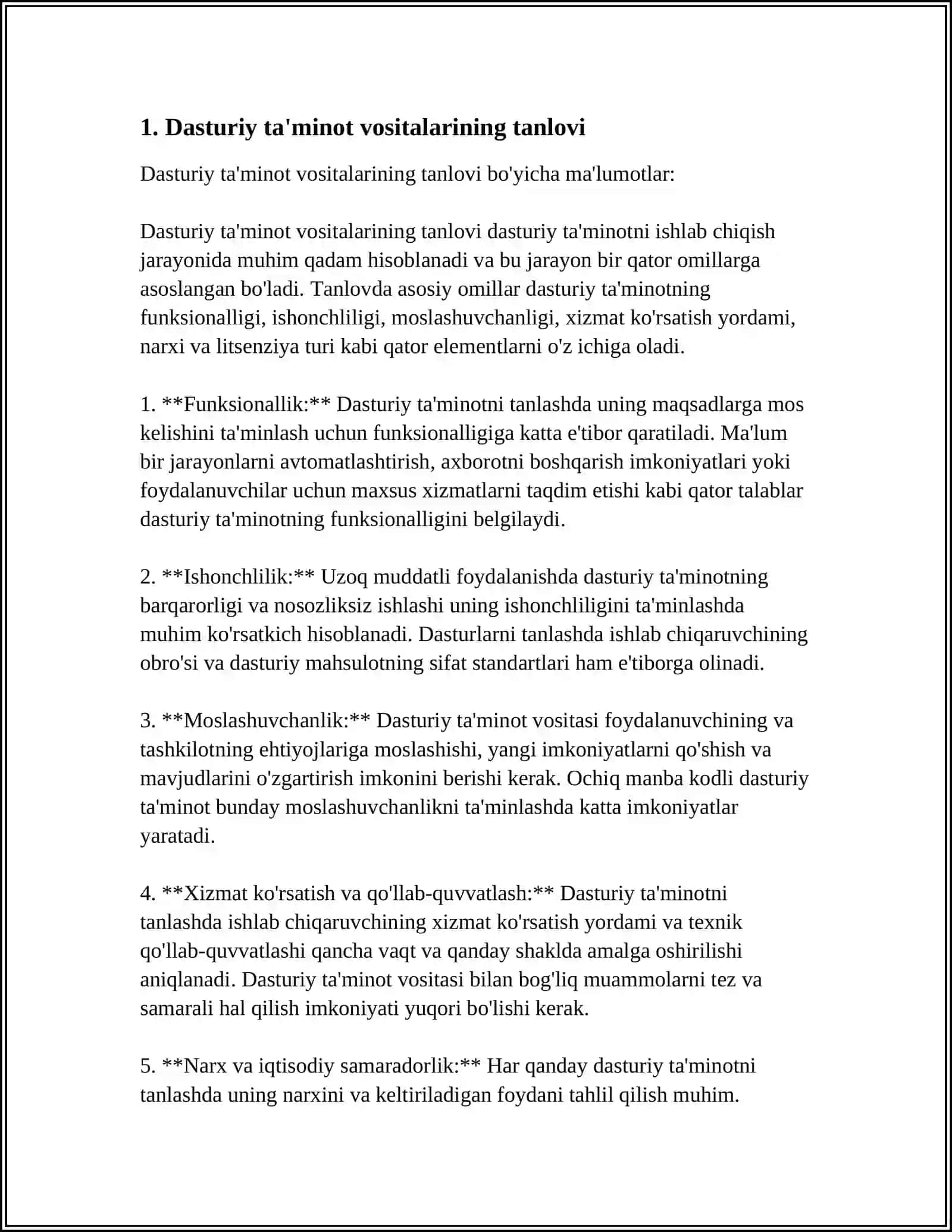 DASTURIY TA'MINOTLAR YORDAMIDA SYOMKA SISTEMALARINI ISHLAB CHIQISH VA JOYNING RAQAMLI MODELINI TUZISH 4