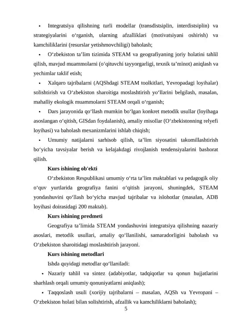 Geografiya ta’limida STEAM yondashuvining o‘rni va uni integratsiya qilish metodikasi 4