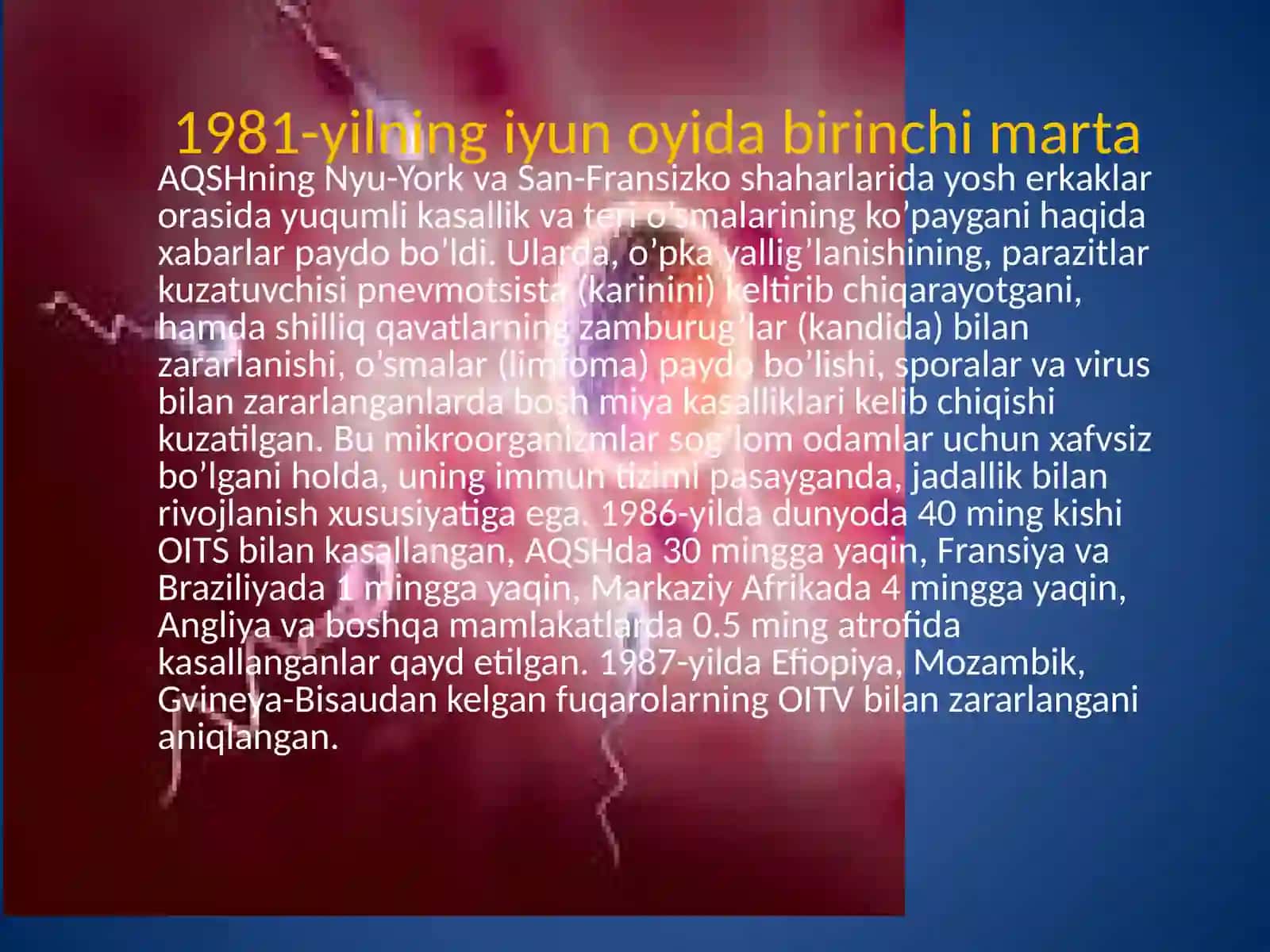 OIV, OIV-infeksiya, OITS haqida umumiy ma'lumot 4