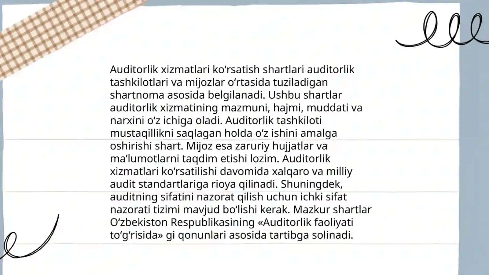 Auditorlik firmasi bilan korxona òrtasida tuzilgan shartnomasi 4