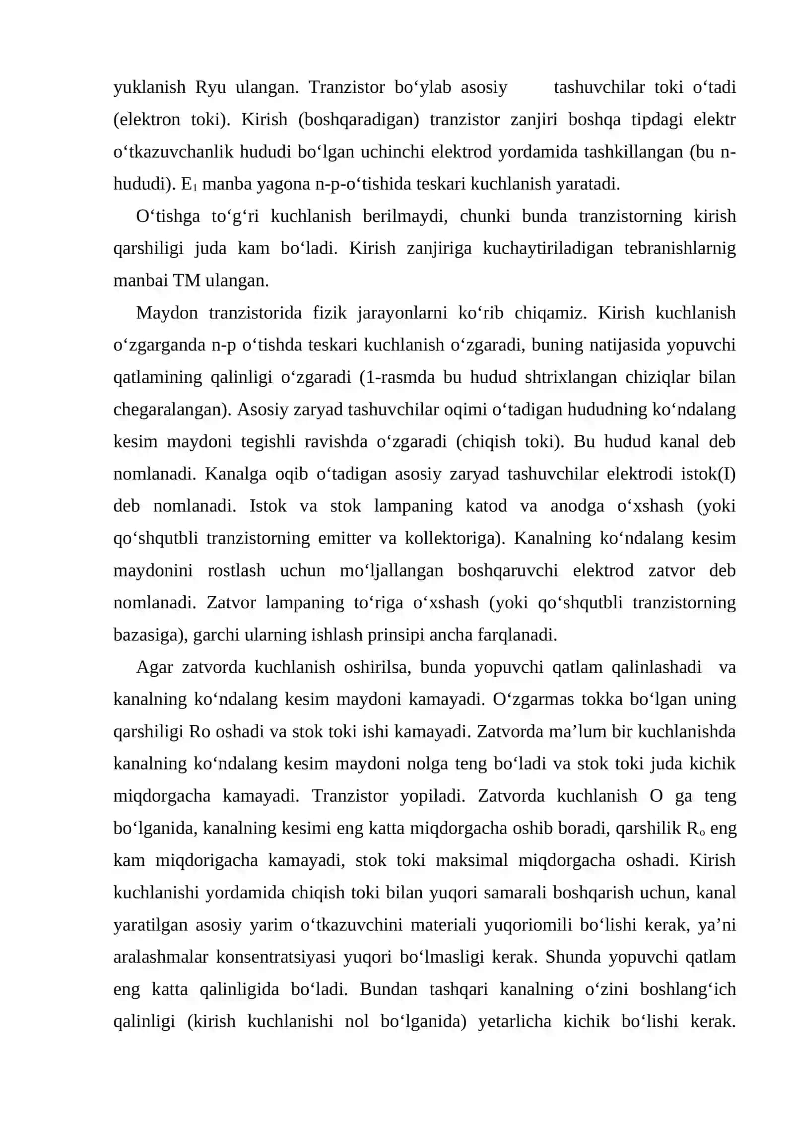 Maydoniy tranzistorlar va ularning turlari 4