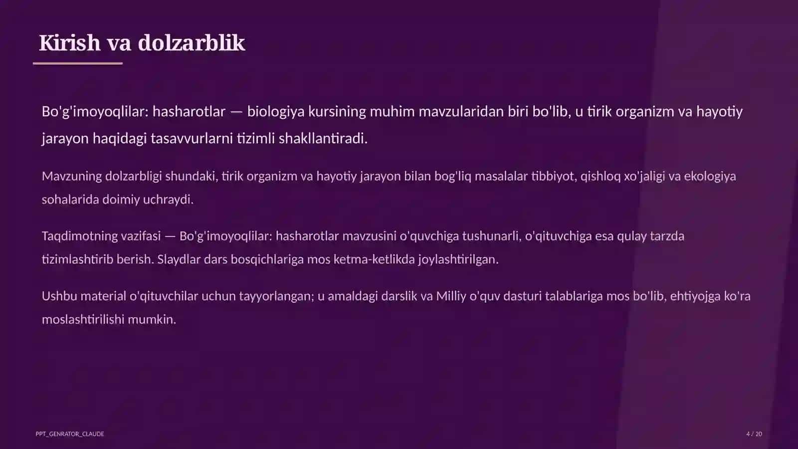 Bo'g'imoyoqlilar: hasharotlar (7-sinf) 4