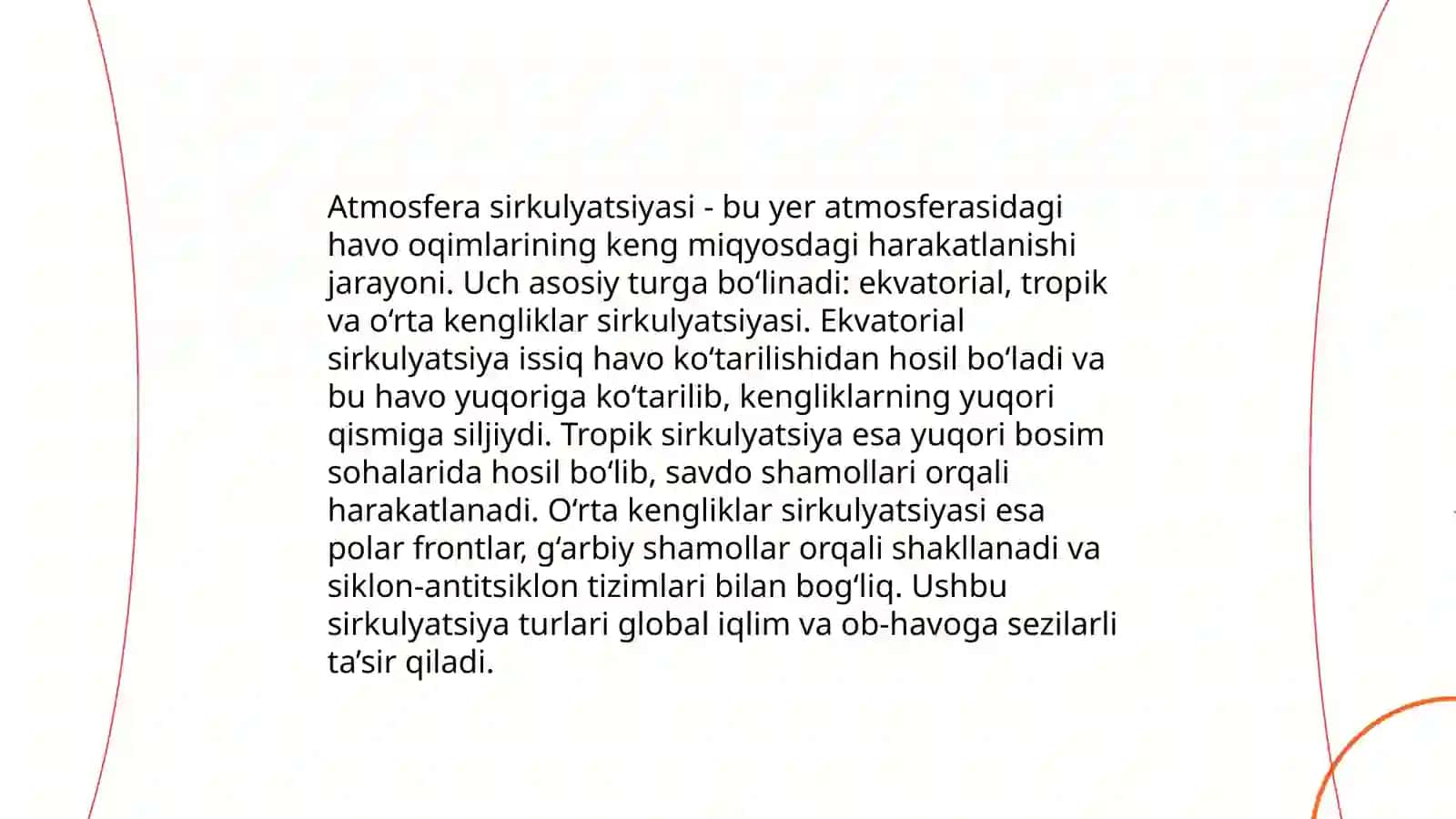 Atmosfera geofizikasi iqlimiy omillar, sirkulyatsion jarayonlar, silkon va antisiklonlar va geokimyosi tahlili 4