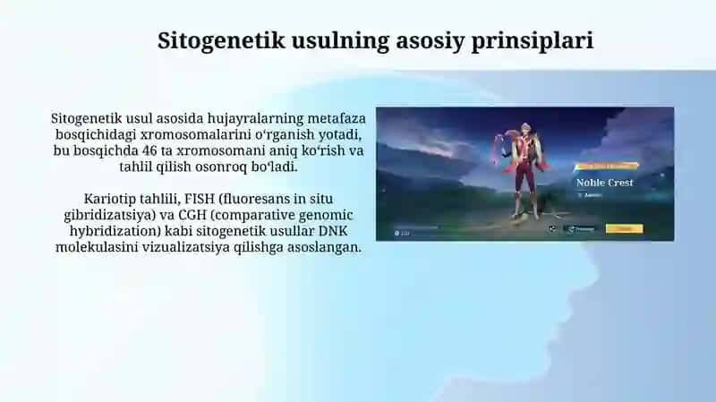 Sitogenetik usulni qayerlarda qoʻllashimiz mumkinligini chuqurroq asoslab bering 4