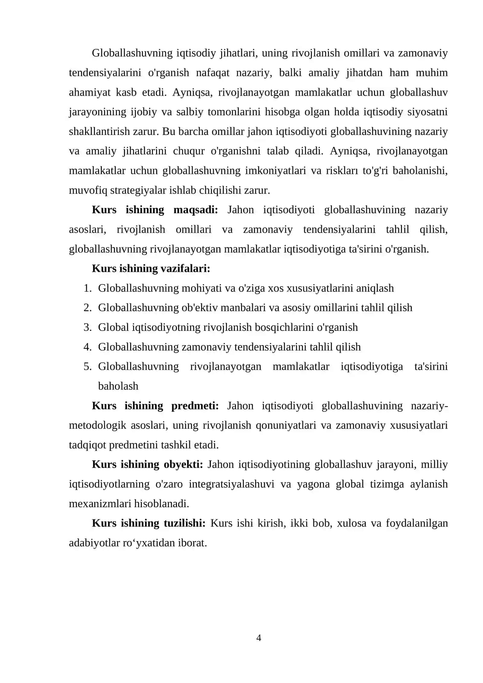 JAHON IQTISODIYOTINING GLOBLASHUVI 4