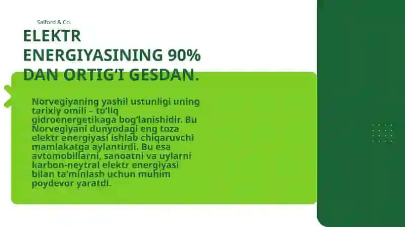NORVEGIYA Yashil iqtisodiyot oʻtish tajribasi 4