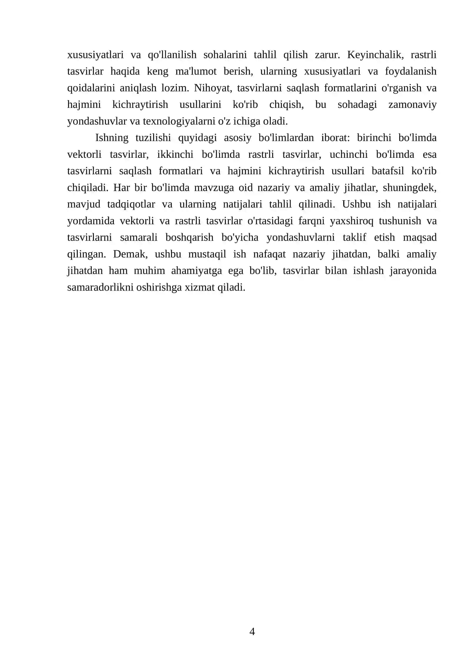 Vektorli va rastrli tasvirlar.Tasvirni saqlash va hajmini kichraytirish 4