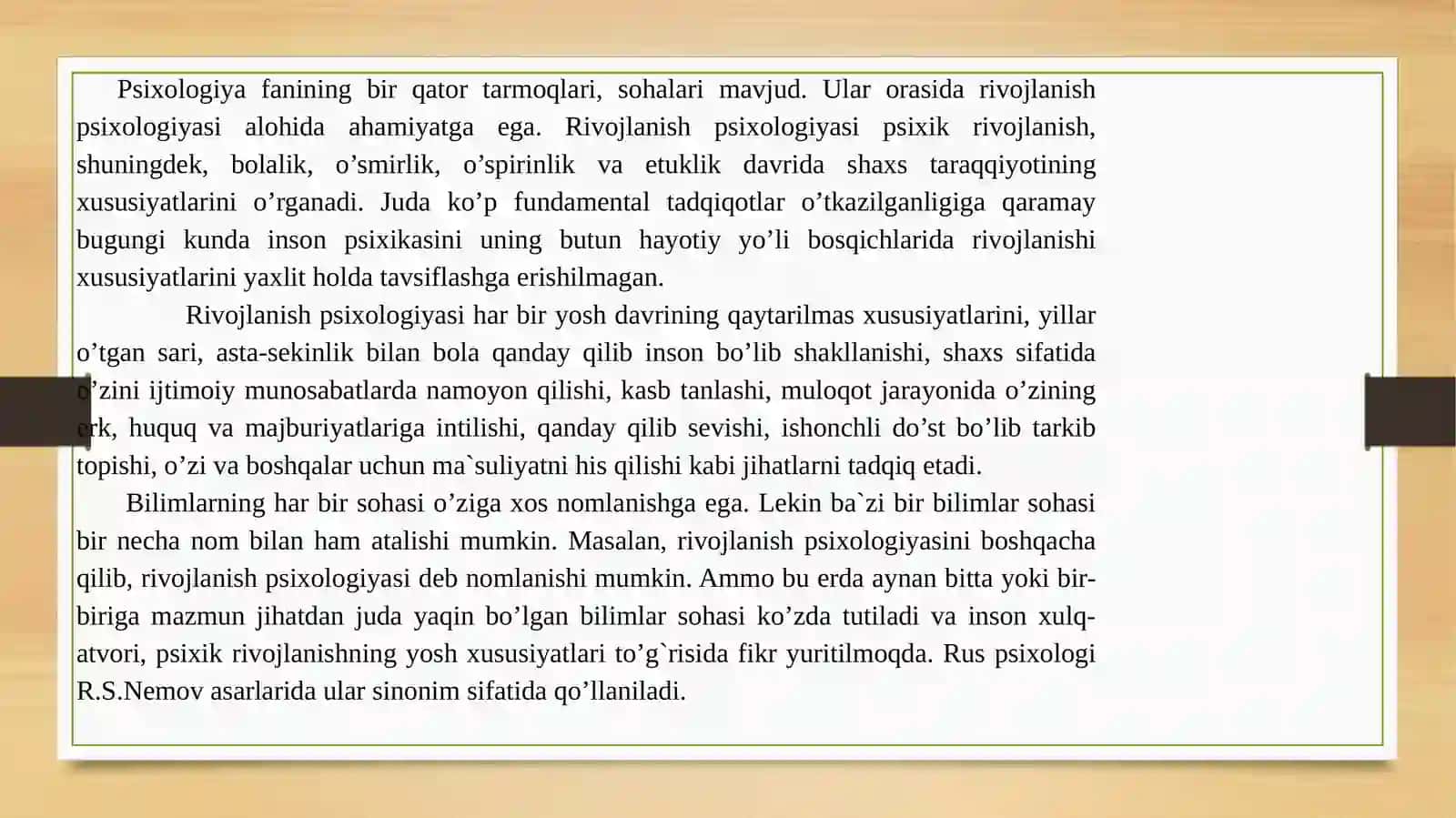 Rivojlanish Psixologiyasiga Kirish 4