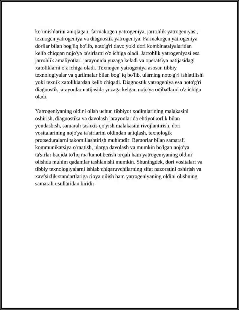HOZIRGI ZAMON TIBBIYOTIDA YATROGENIYA MUAMMOLARI 4