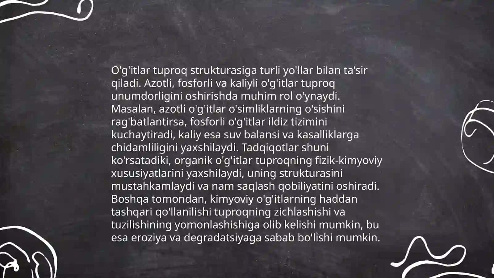Tuproq unumdorligi va strukturasini yaxshilashga qaratilgan ilmiy maqolalar sharxi 4