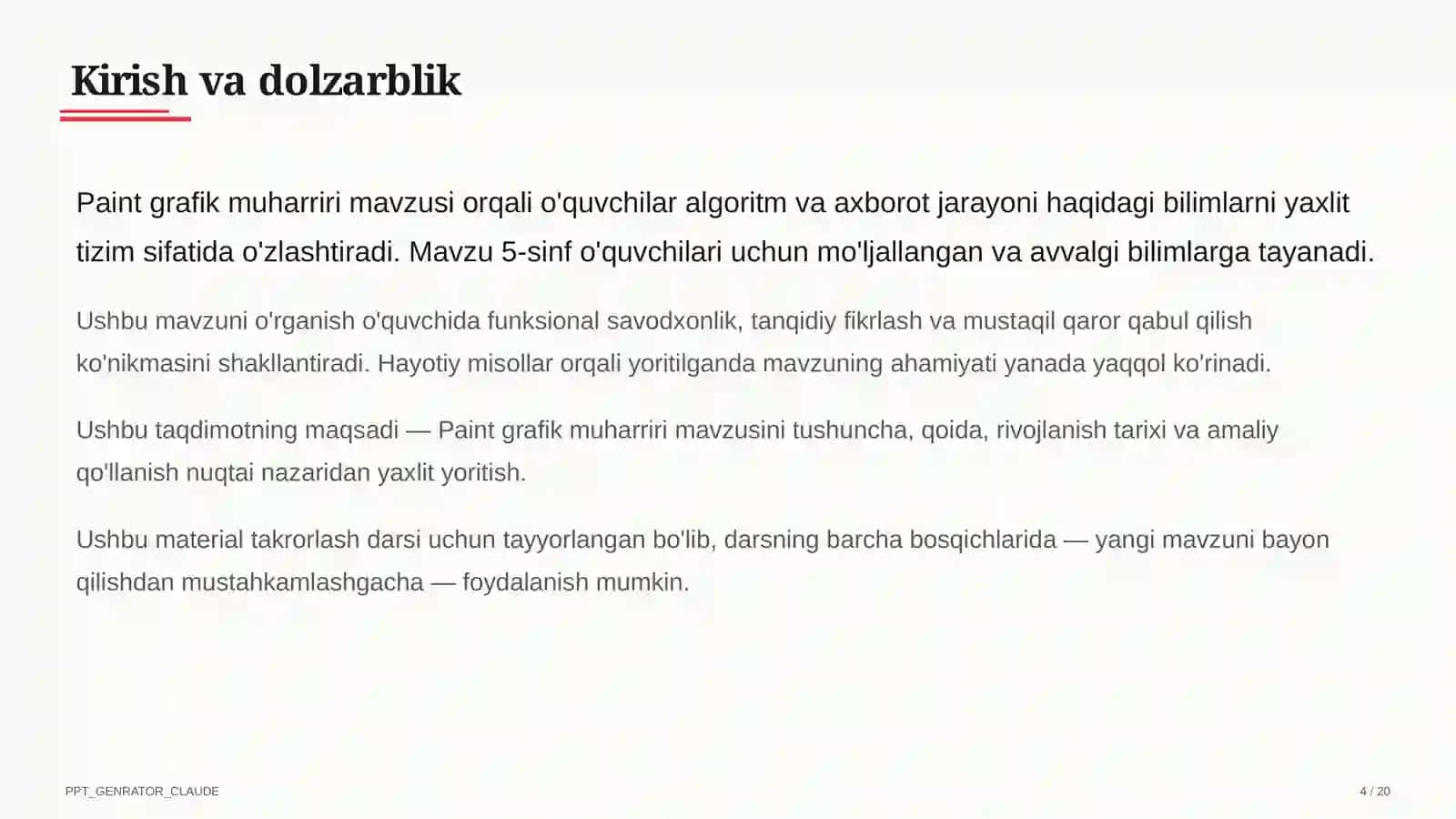 Paint grafik muharriri (5-sinf) 4
