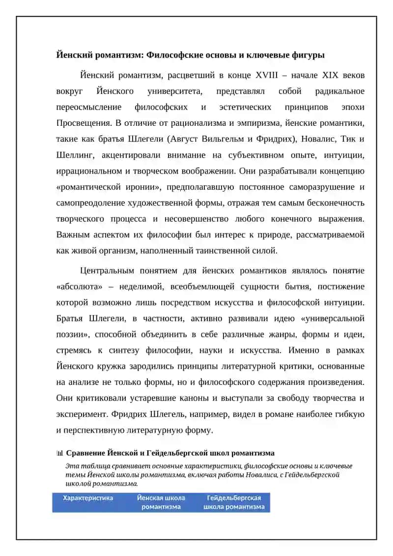 Иенская школа романтиков и творчество Новалиса и Гейдельбергской школы романтиков 4