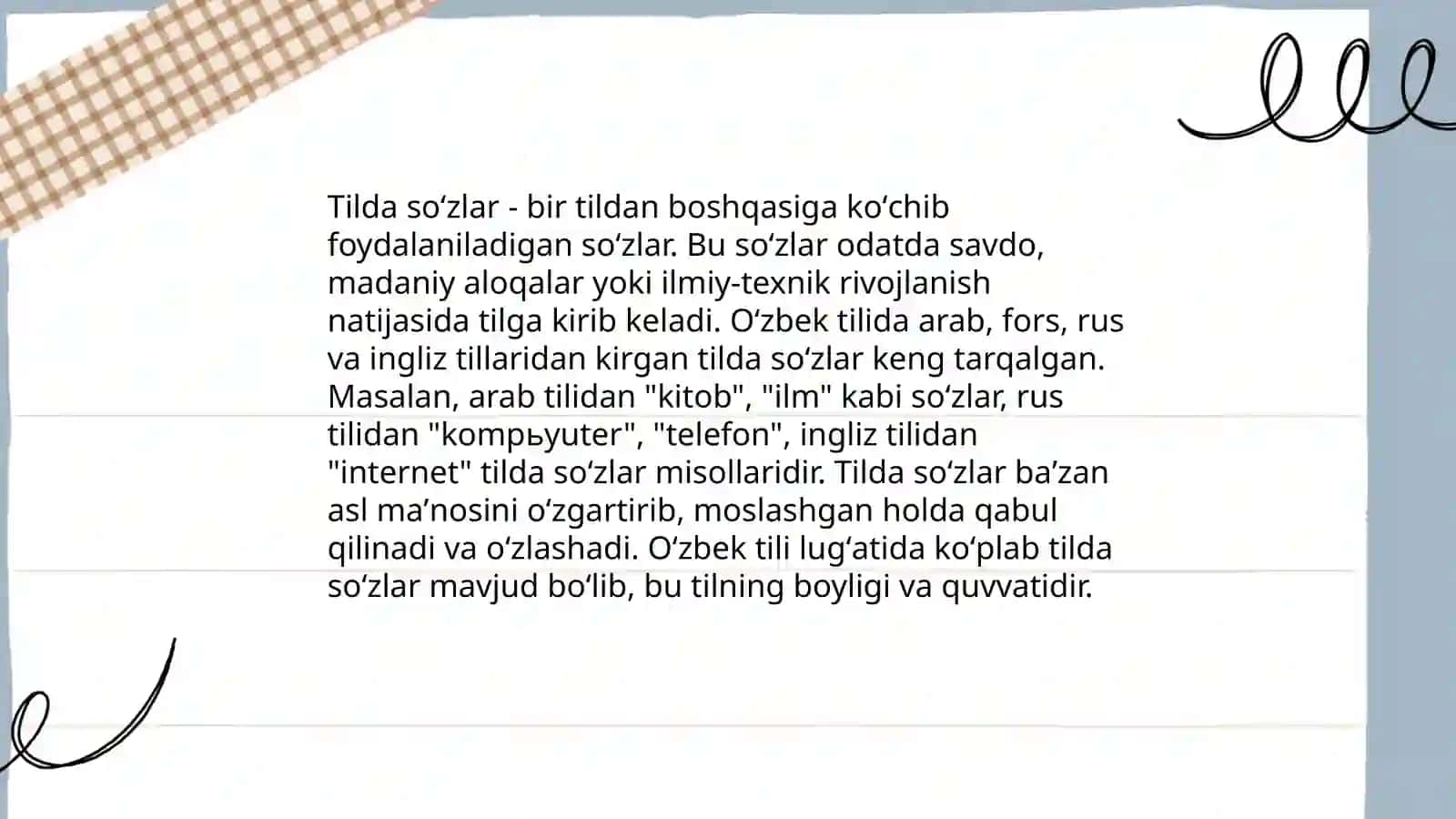 Tilda soʻzlarning tarixi 4