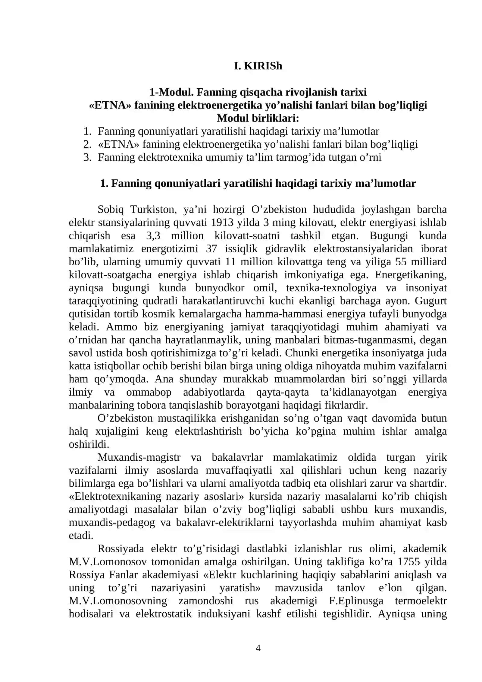 Elektrotexnikaning nazariy asoslari fanidan ma’ruzalar kursi (1-qism) 4