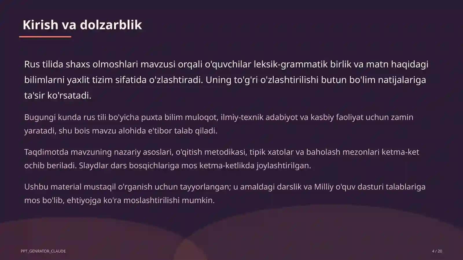 Rus tilida shaxs olmoshlari (5-sinf) 4