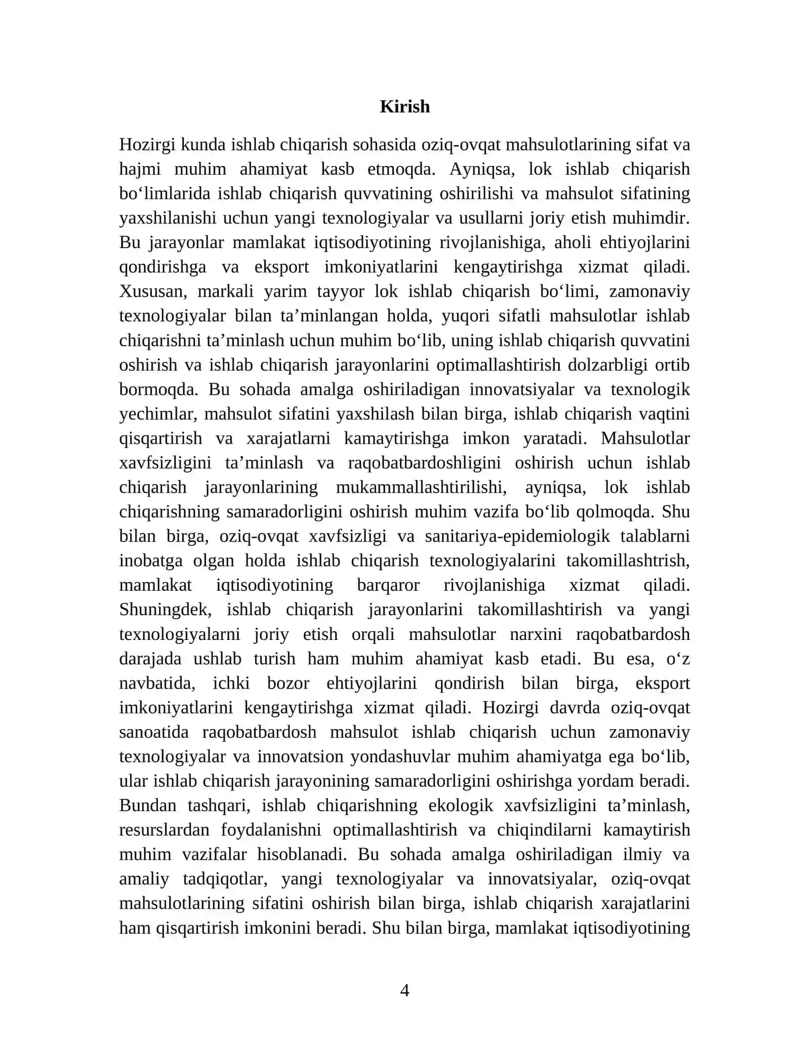 PF 060 MARKALI YARIM TAYYOR LOK ISHLAB CHIQARISH BOʻLIMI LOYIHASI ISHLAB CHIQARISH QUVVATI 11000T/Y 4