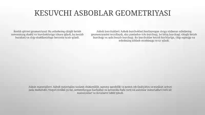 Mavzu Kesuvchi Asboblarning Konstruktiv Elementlari 4