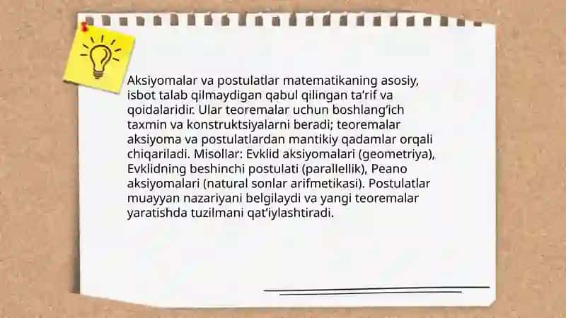 Teoremaning tuzilishi va turlari 4