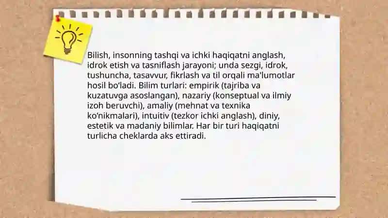 Bilish falsafasi (gnoseologiya) 4
