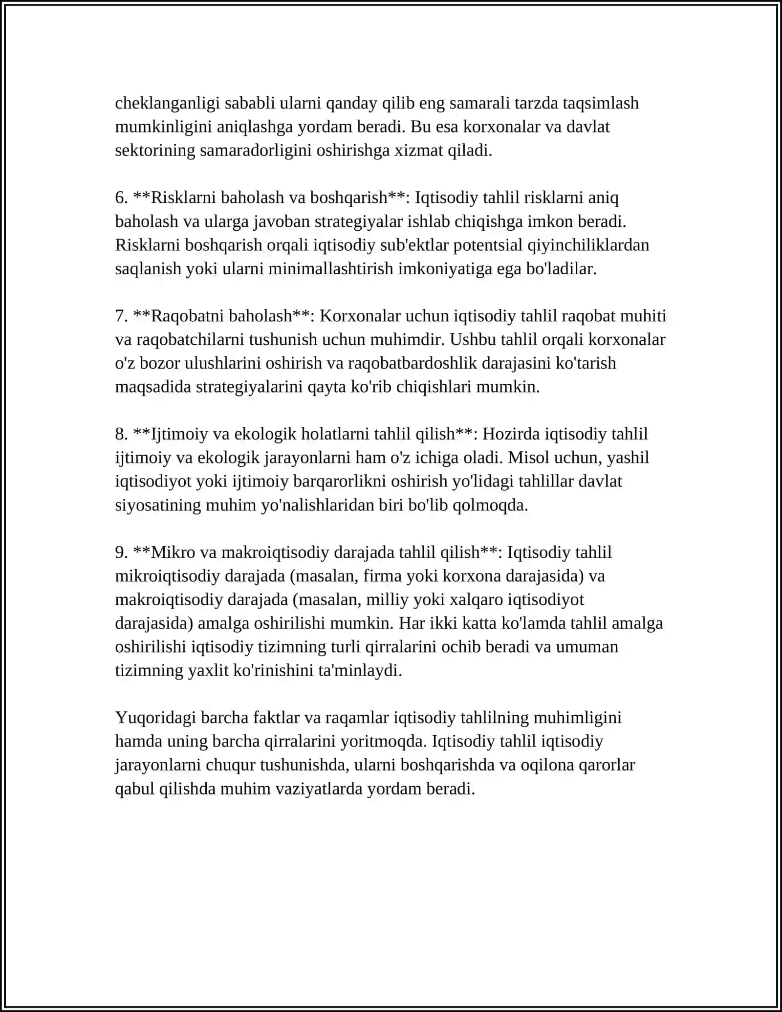 IQTISODIY TAHLILNING MAQSADI HAMDA VAZIFALARI 4