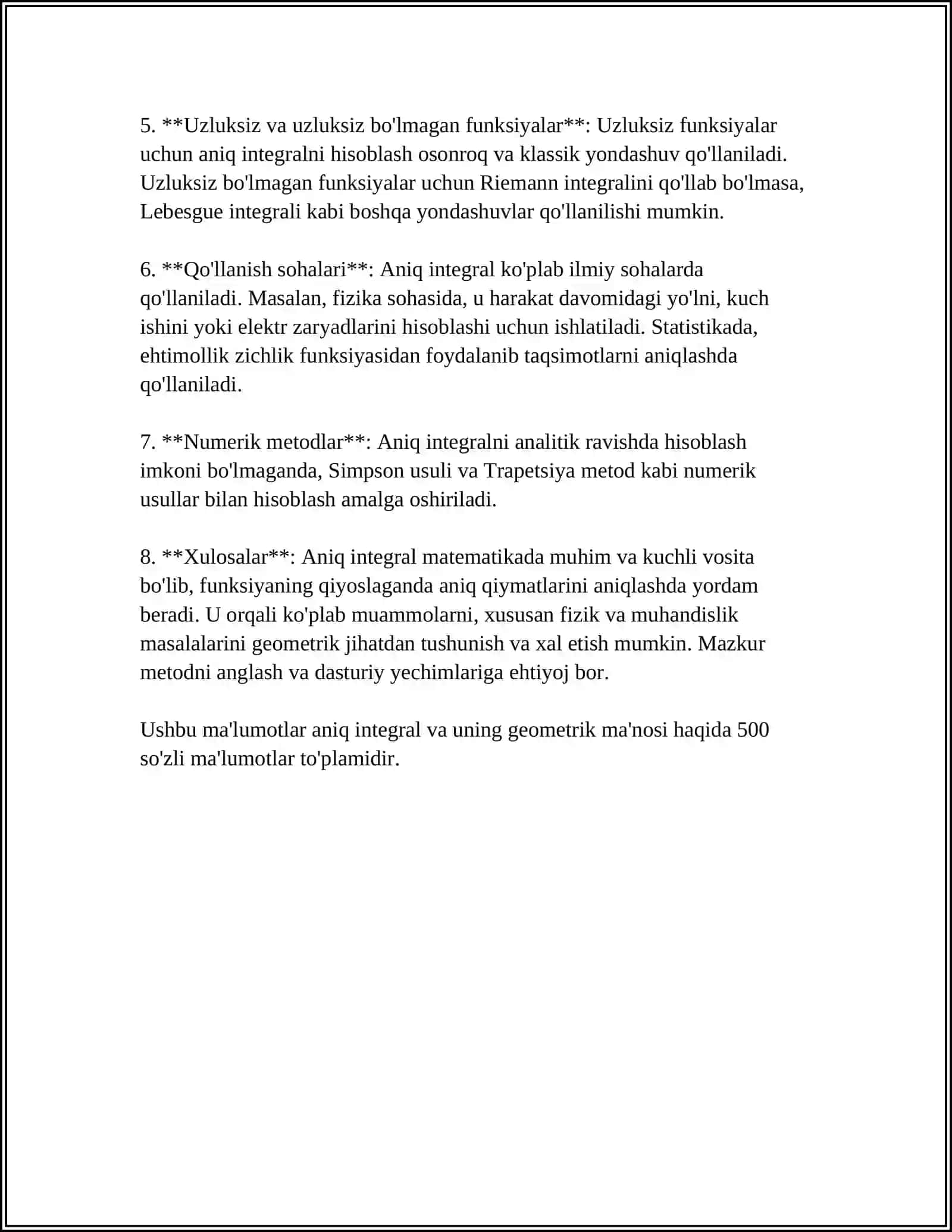 ANIQ INTEGRALNING GEOMETRIYA VA FIZIKA MASALALARIGA TADBIQLARI 4