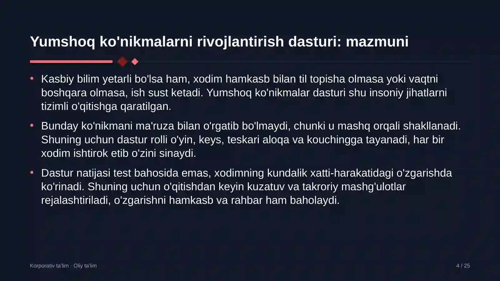 dori vositalari ulgurji savdosida yumshoq ko'nikmalarni rivojlantirish dasturi 1364 4
