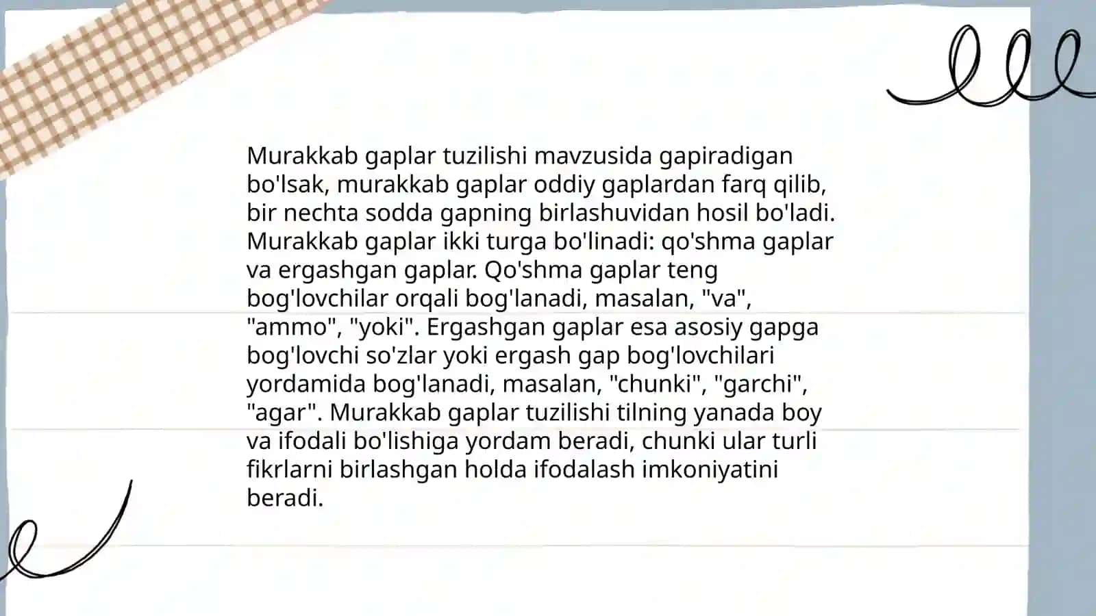 O'zbek tilida sintaktik shakl hosil qiluvchi kategoriyalar 4