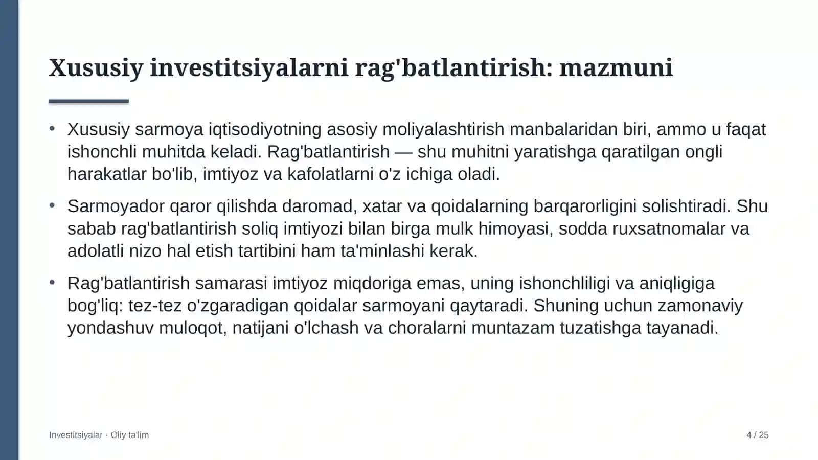 xolding kompaniyalarida xususiy investitsiyalarni rag'batlantirish 6386 4