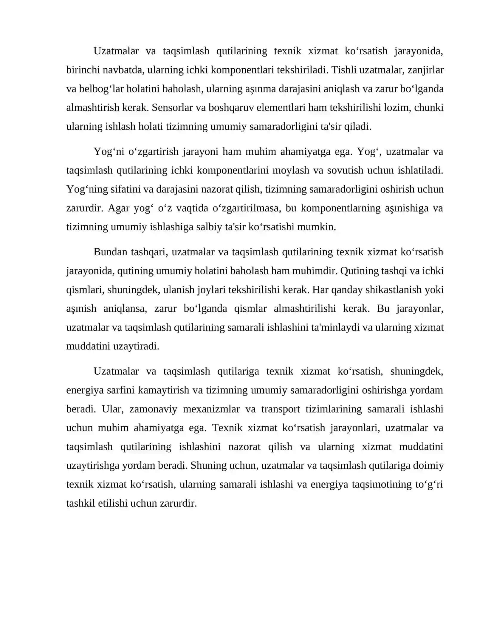 uzatmalar va taqsimlash qutilariga texnik xizmat koʻrsatish 4