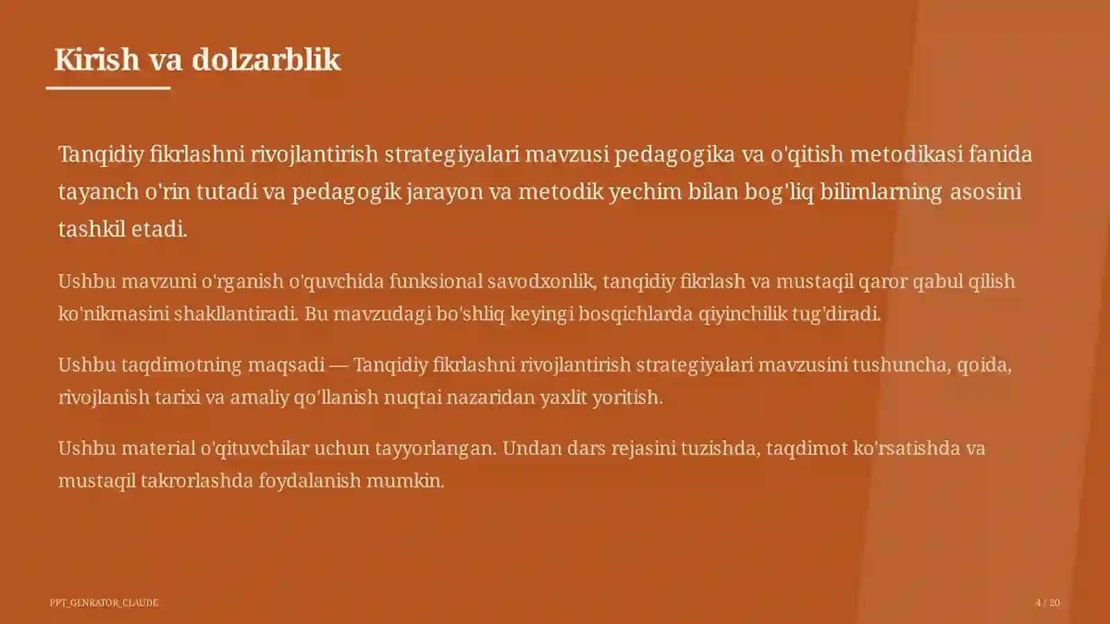 Tanqidiy fikrlashni rivojlantirish strategiyalari 4