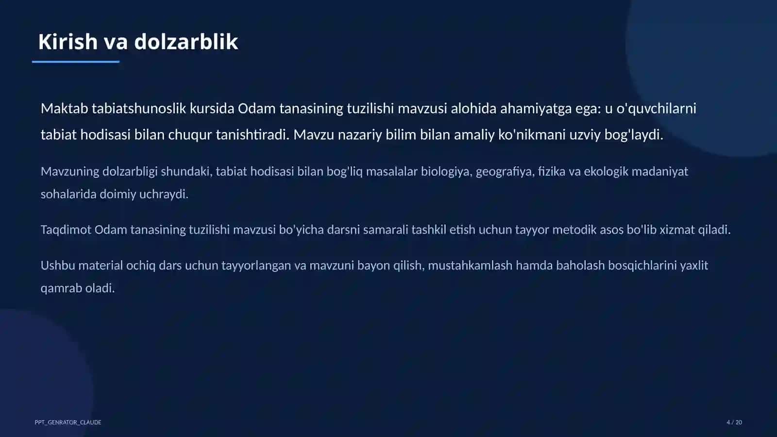 Odam tanasining tuzilishi (2-sinf) 4