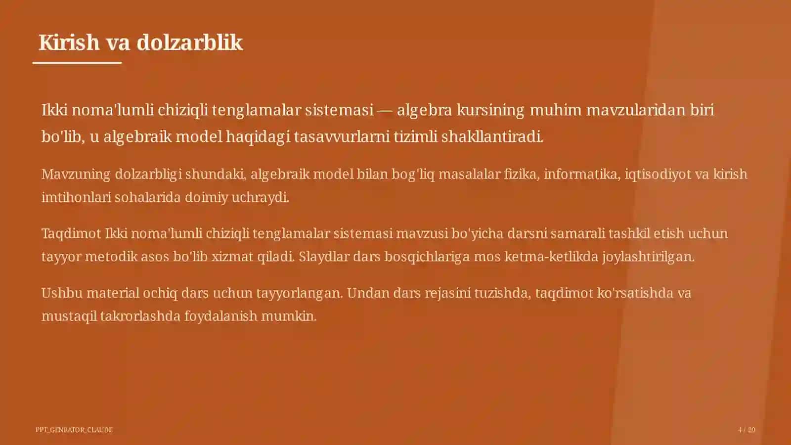 Ikki noma'lumli chiziqli tenglamalar sistemasi (7-sinf) 4