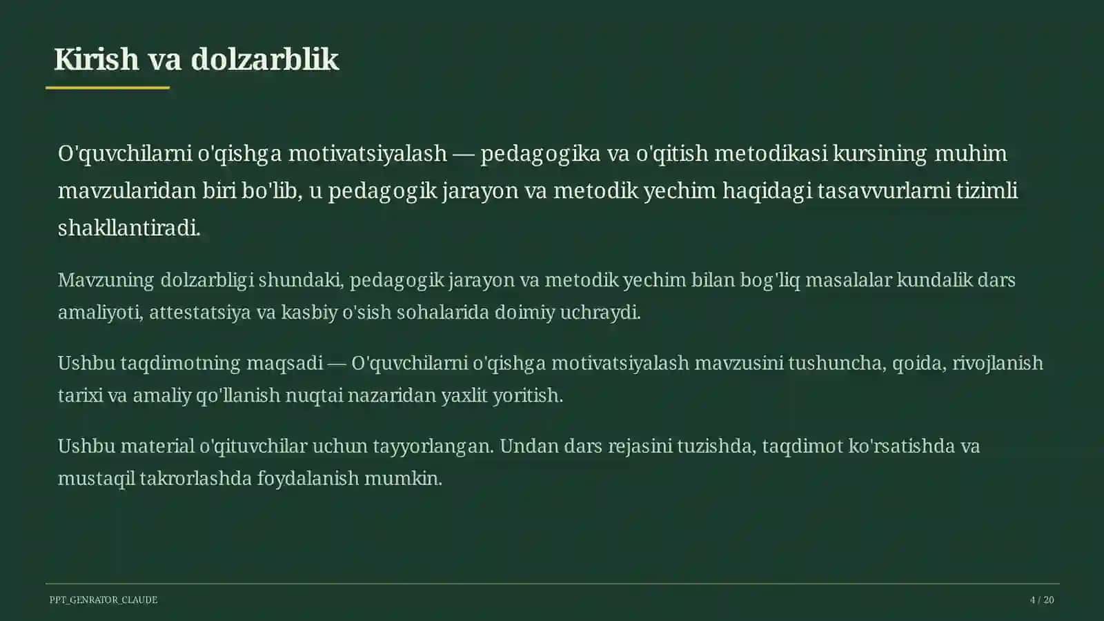 O'quvchilarni o'qishga motivatsiyalash 4