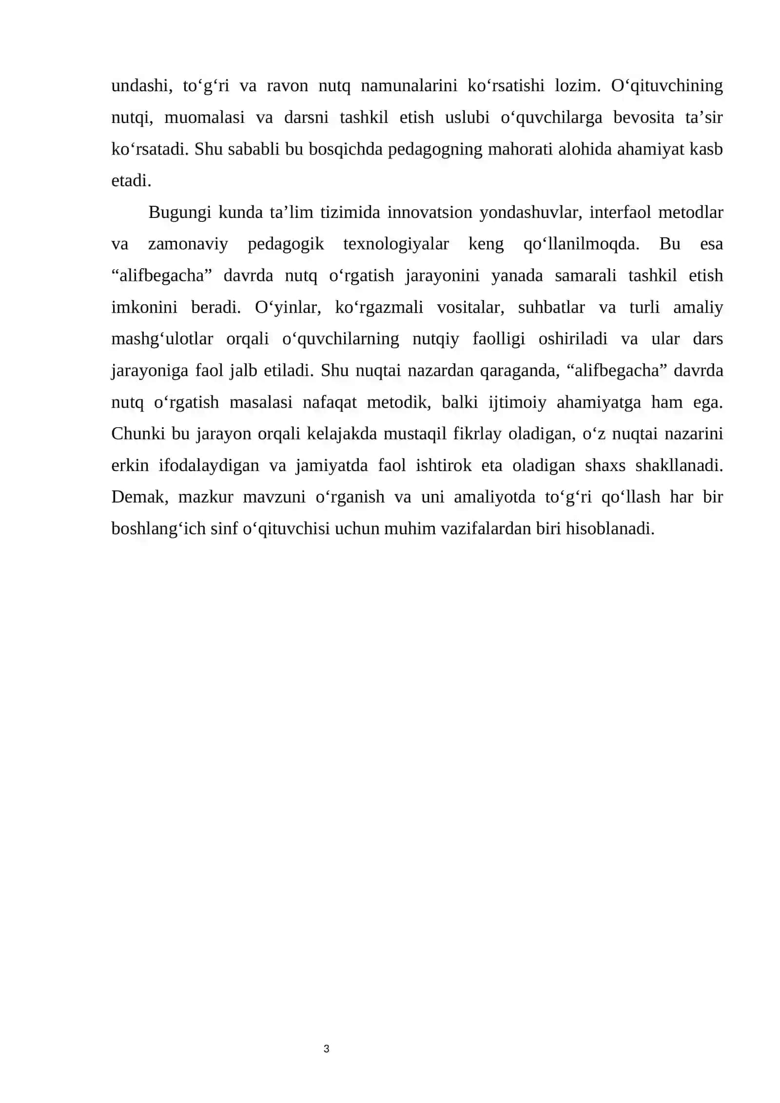 O‘QUVCHILARNI SAVOD  O‘RGATISHGA TAYYORLOV (”ALIFBE’’gachabo‘lgan davr)DAVRIDA NUTQ O‘STIRISH. 4