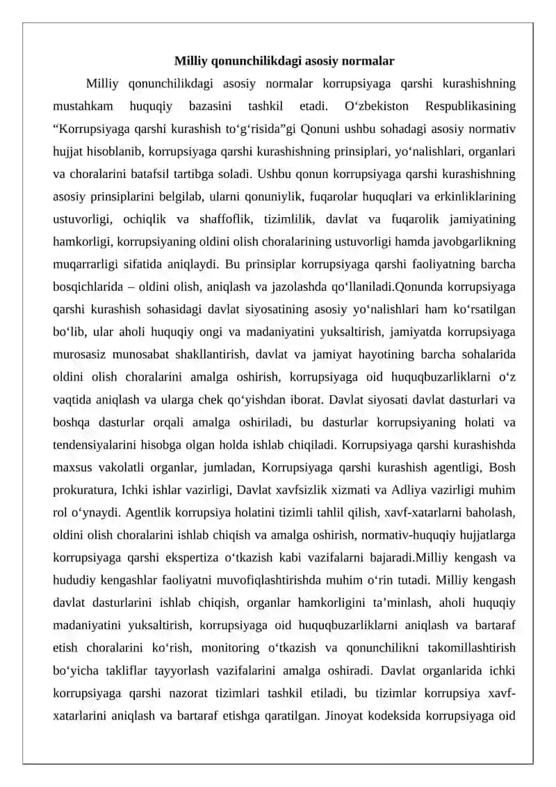 Korrupsiyaga qarshi kurashishning asosiy prinsiplari 4