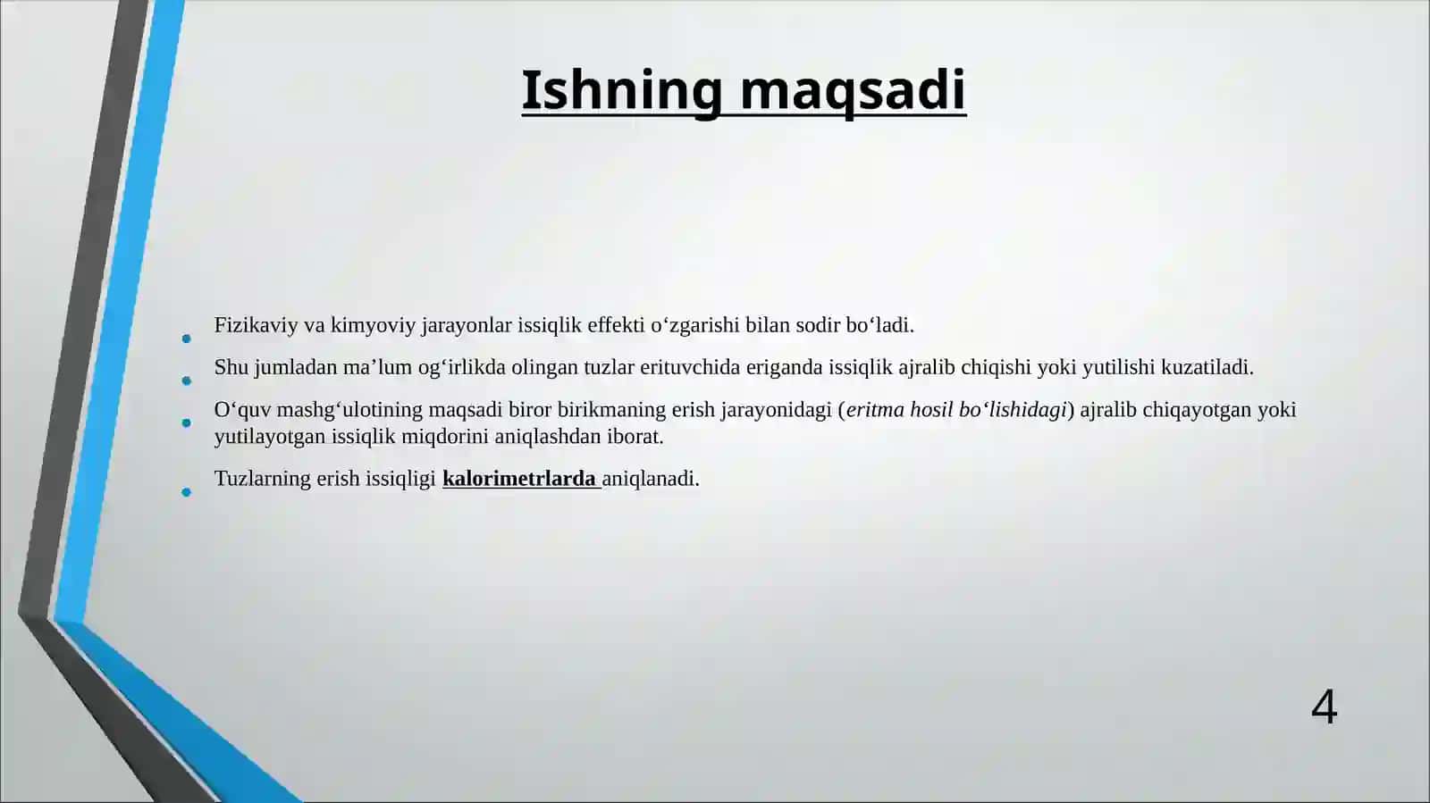 TUZLARNING INTEGRAL ERISH ISSIQLIGINI ANIQLASH 4