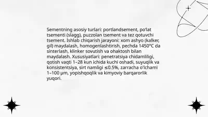 Qurilishda bog'lovchi moddalar 4